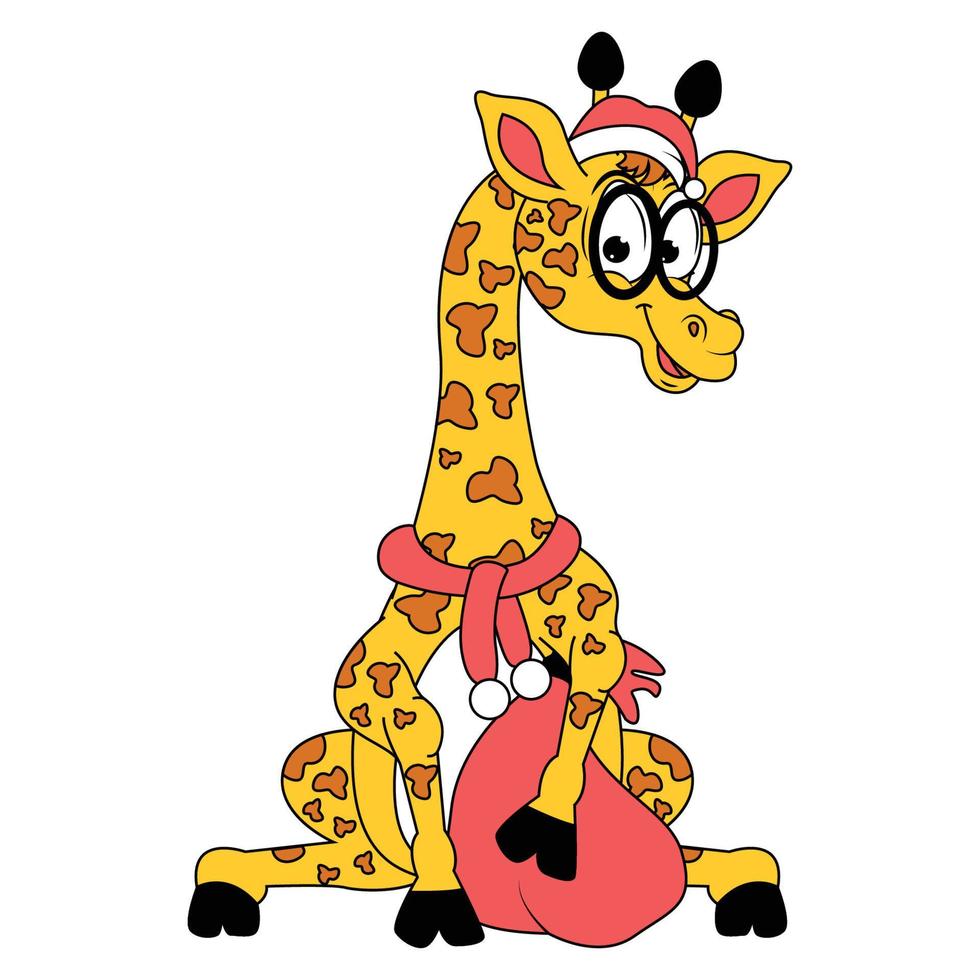 graphique de dessin animé animal mignon girafe vecteur