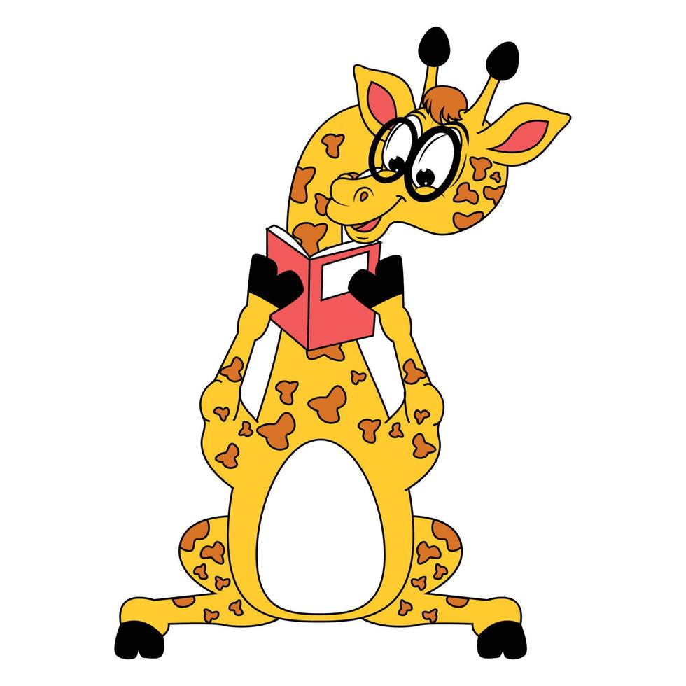 graphique de dessin animé animal mignon girafe vecteur