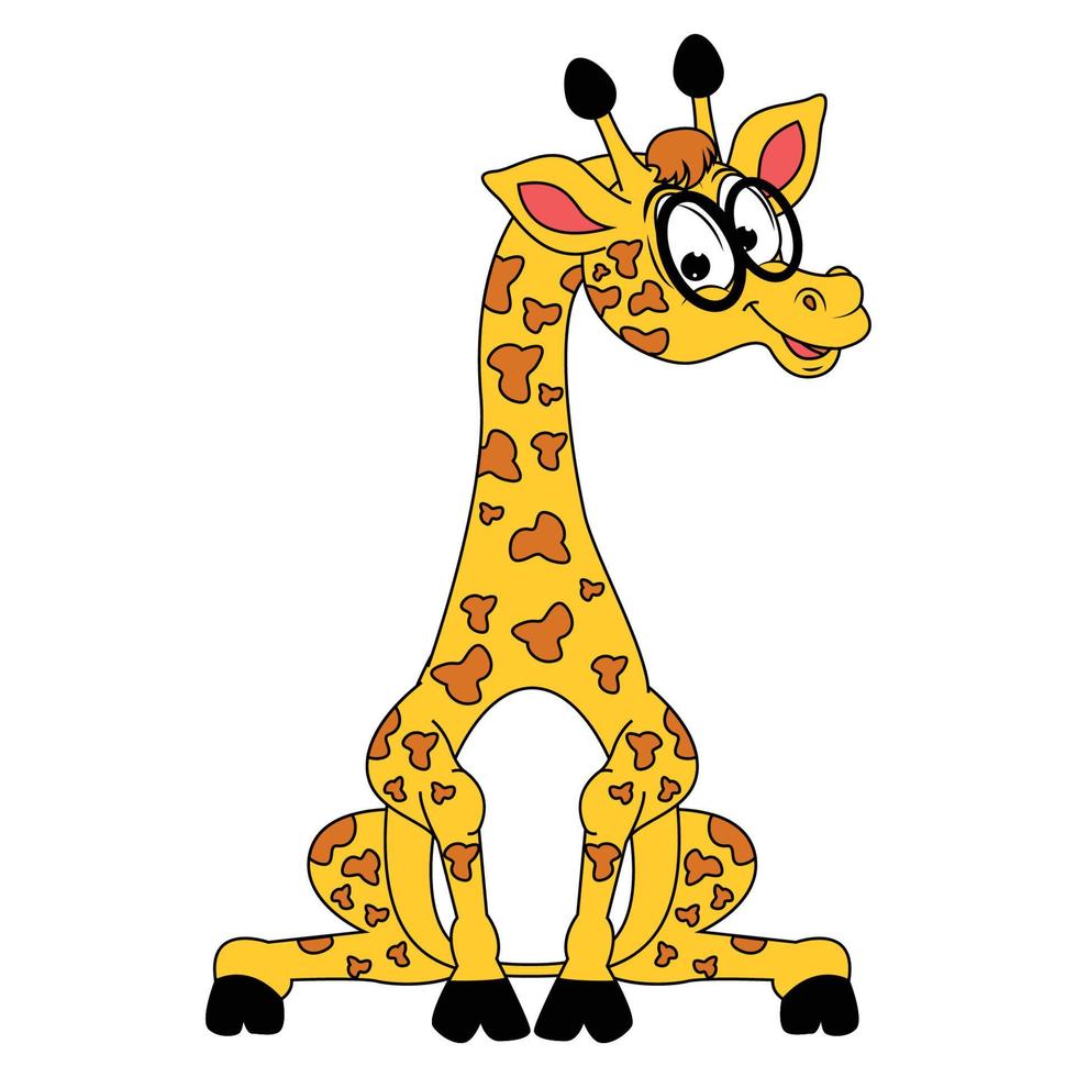 graphique de dessin animé animal mignon girafe vecteur