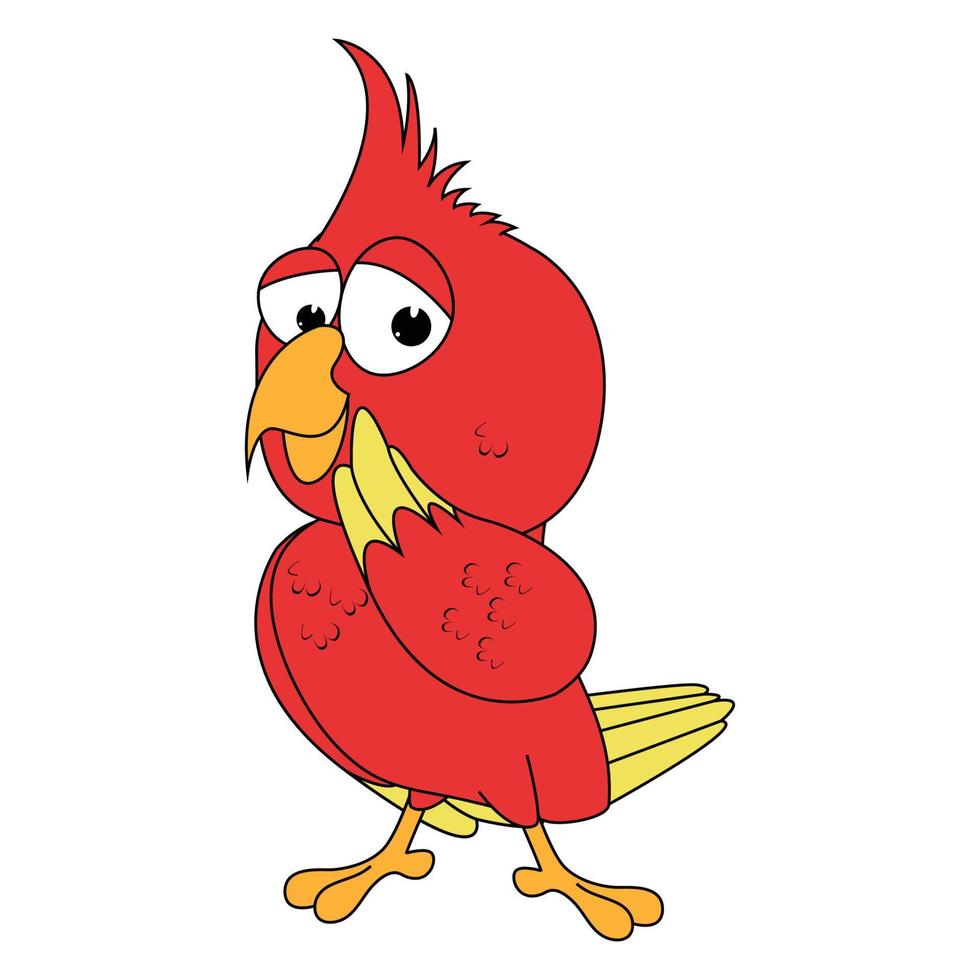 graphique de dessin animé oiseau perroquet mignon vecteur
