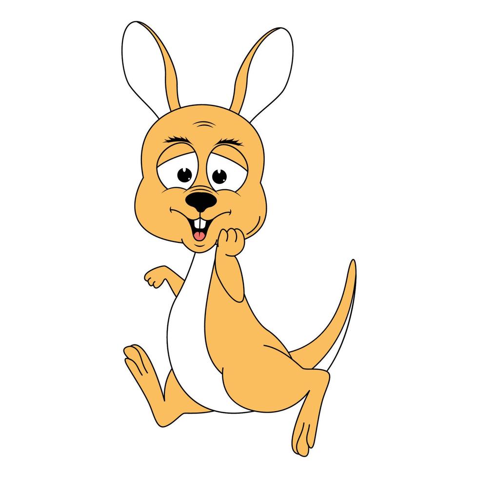 graphique de dessin animé animal kangourou mignon vecteur