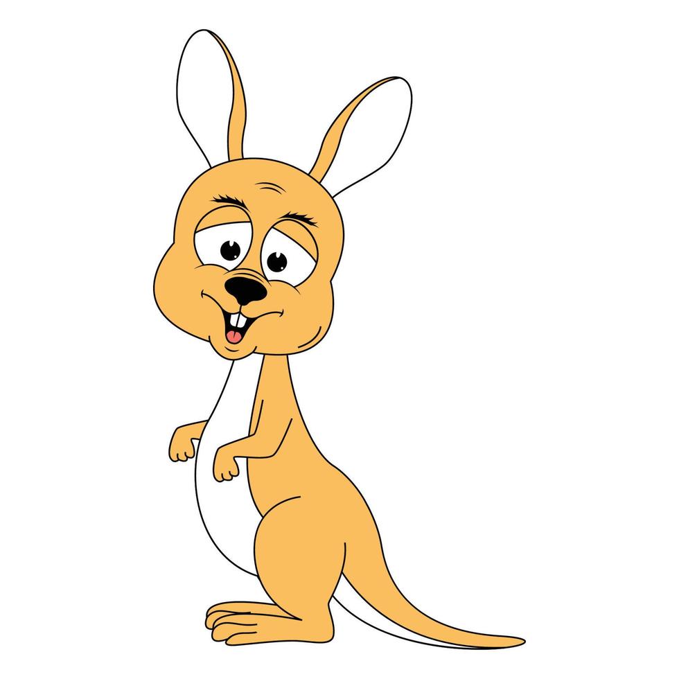 graphique de dessin animé animal kangourou mignon vecteur