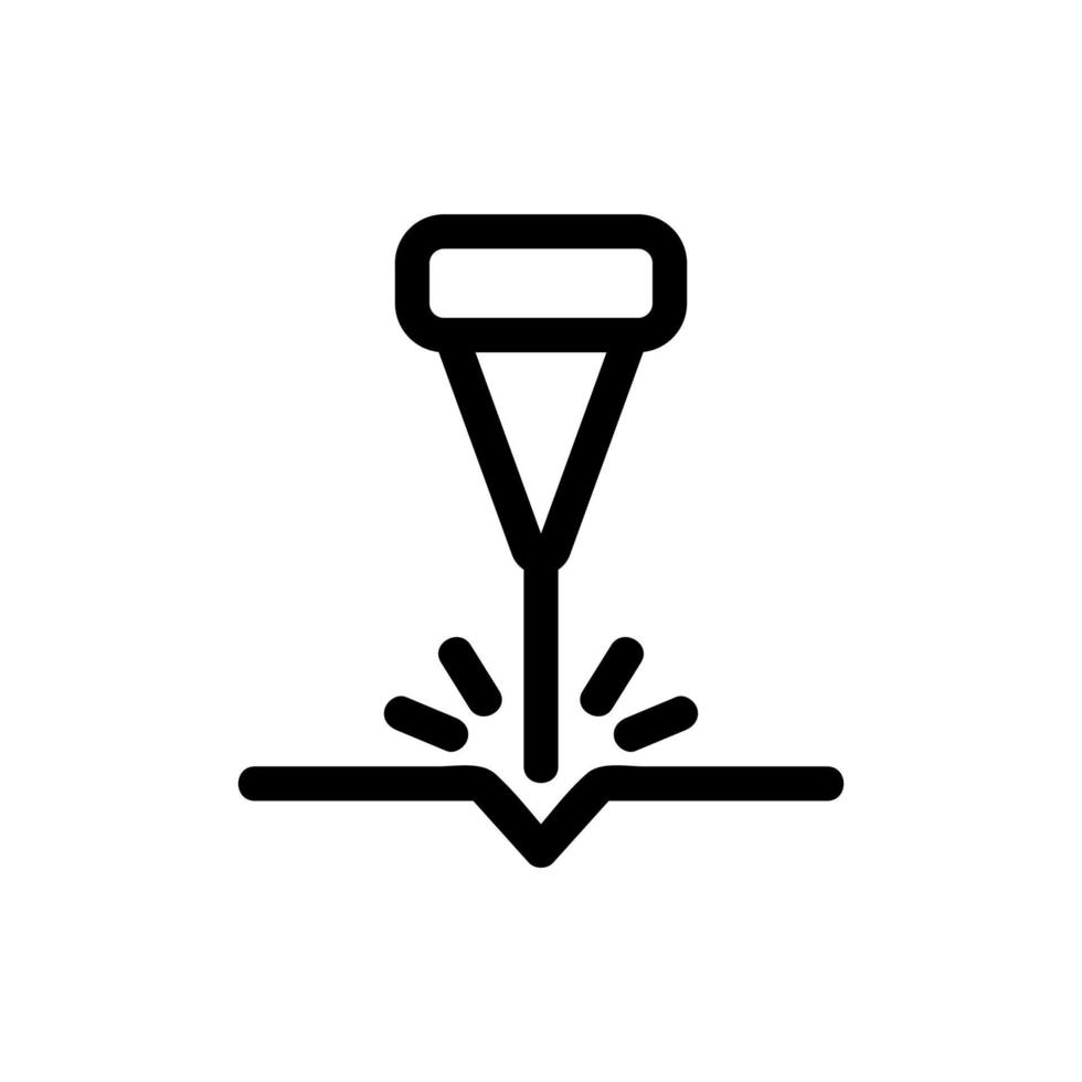 vecteur d'icône de découpe de soudage au laser. illustration de symbole de contour isolé