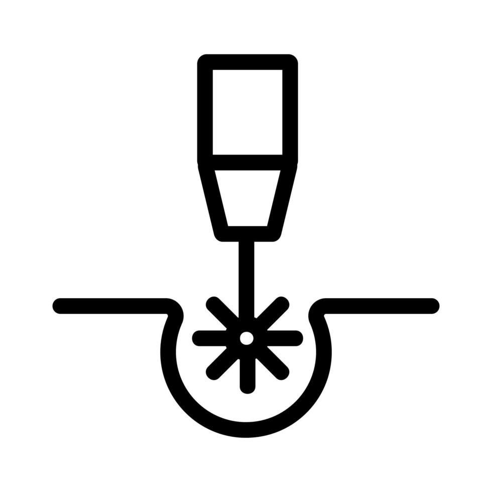 vecteur d'icône de découpe de soudage au laser. illustration de symbole de contour isolé