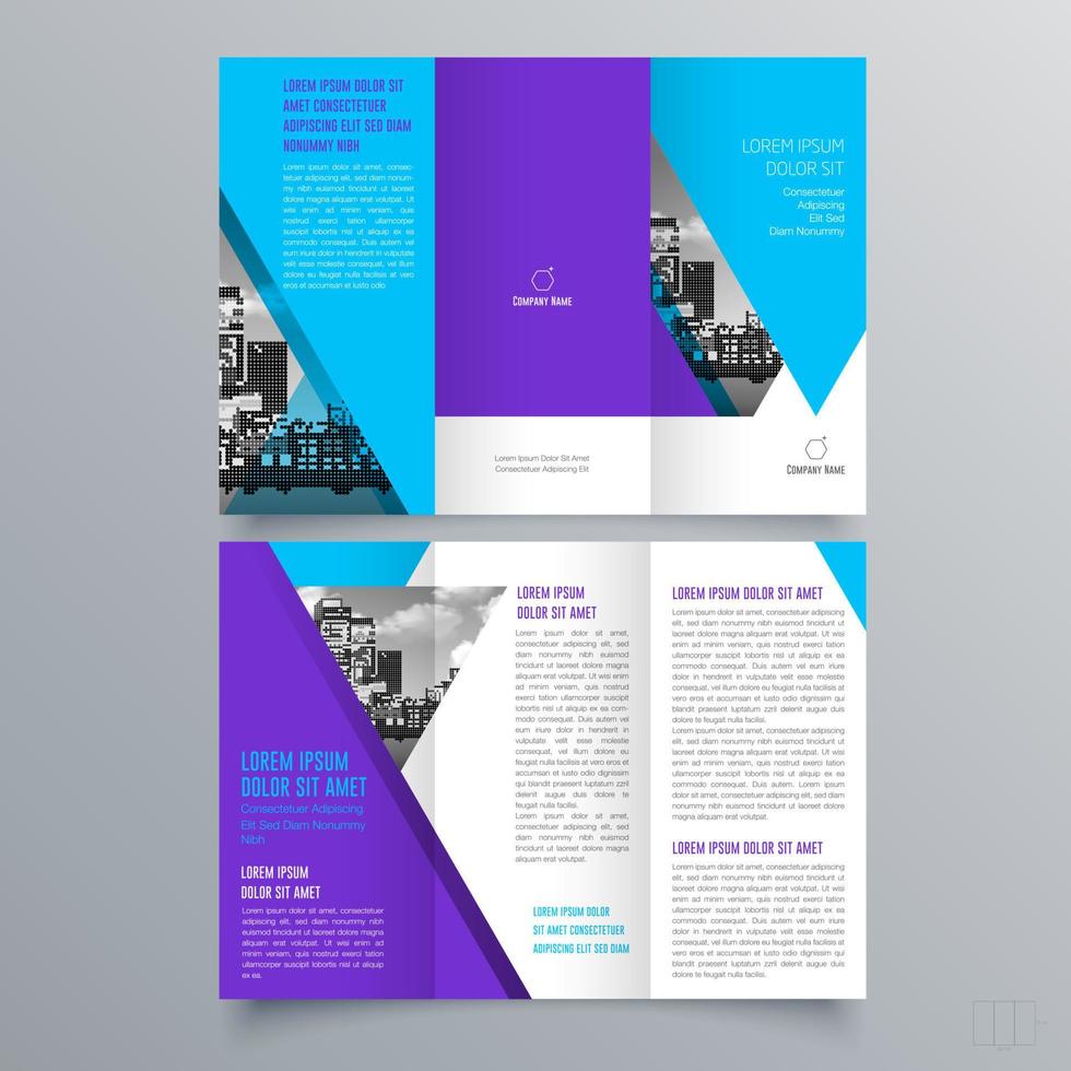 modèle de brochure à trois volets design géométrique minimaliste pour les entreprises et les entreprises. modèle de vecteur de brochure de concept créatif.