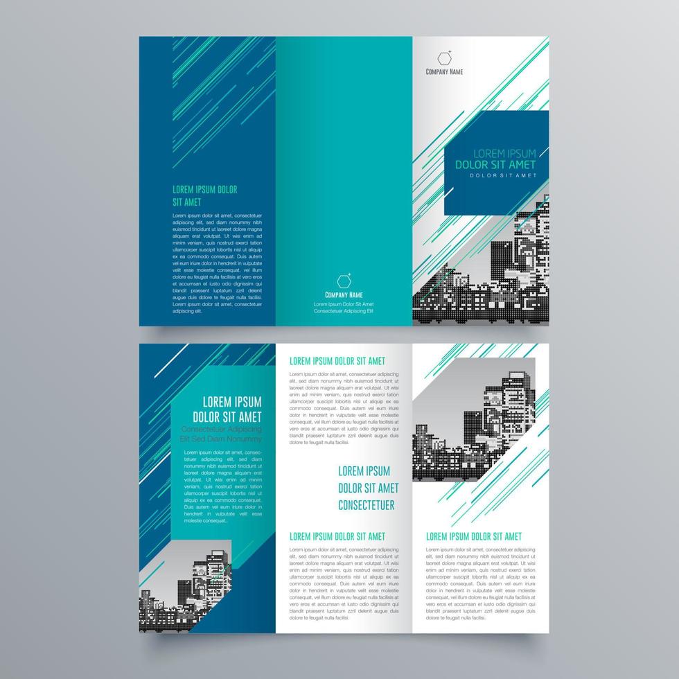 modèle de brochure à trois volets design géométrique minimaliste pour les entreprises et les entreprises. modèle de vecteur de brochure de concept créatif.