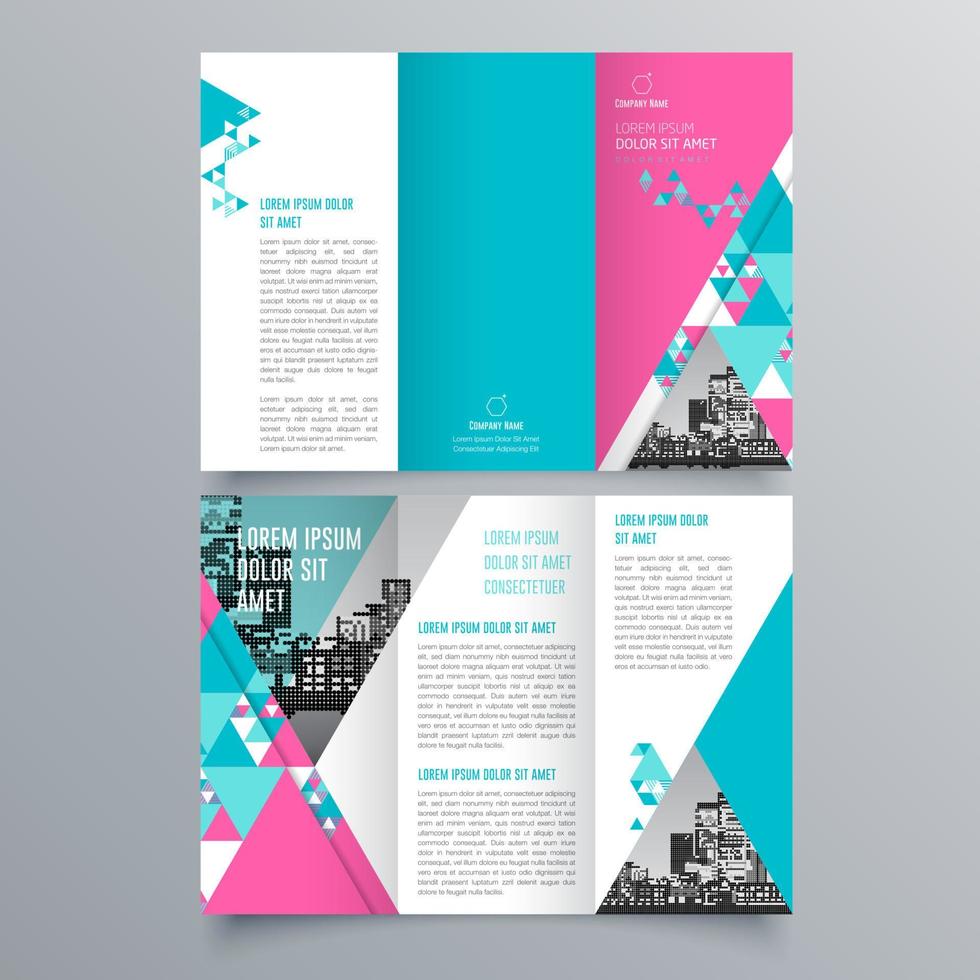 modèle de brochure à trois volets design géométrique minimaliste pour les entreprises et les entreprises. modèle de vecteur de brochure de concept créatif.