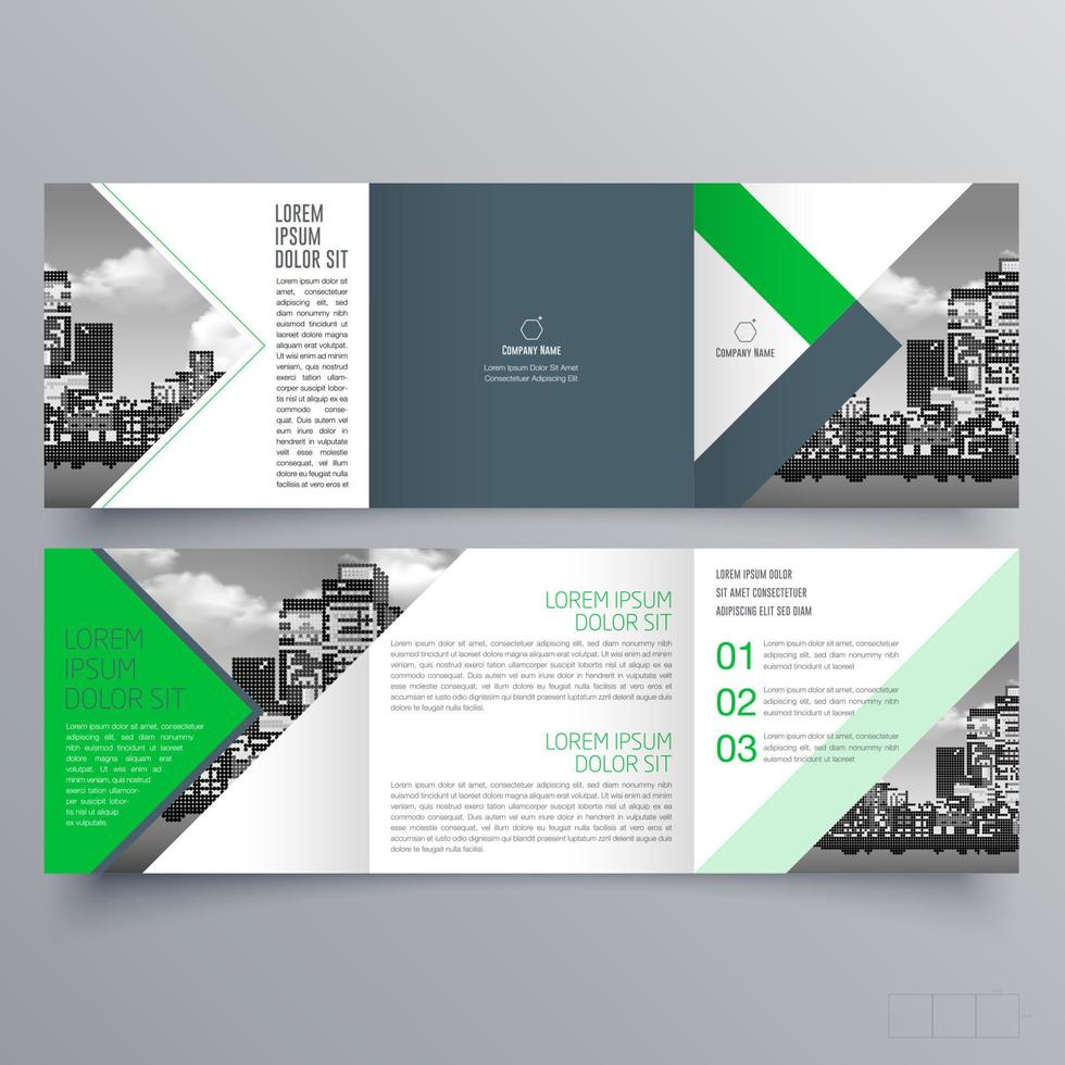 modèle de brochure à trois volets design géométrique minimaliste pour les entreprises et les entreprises. modèle de vecteur de brochure de concept créatif.