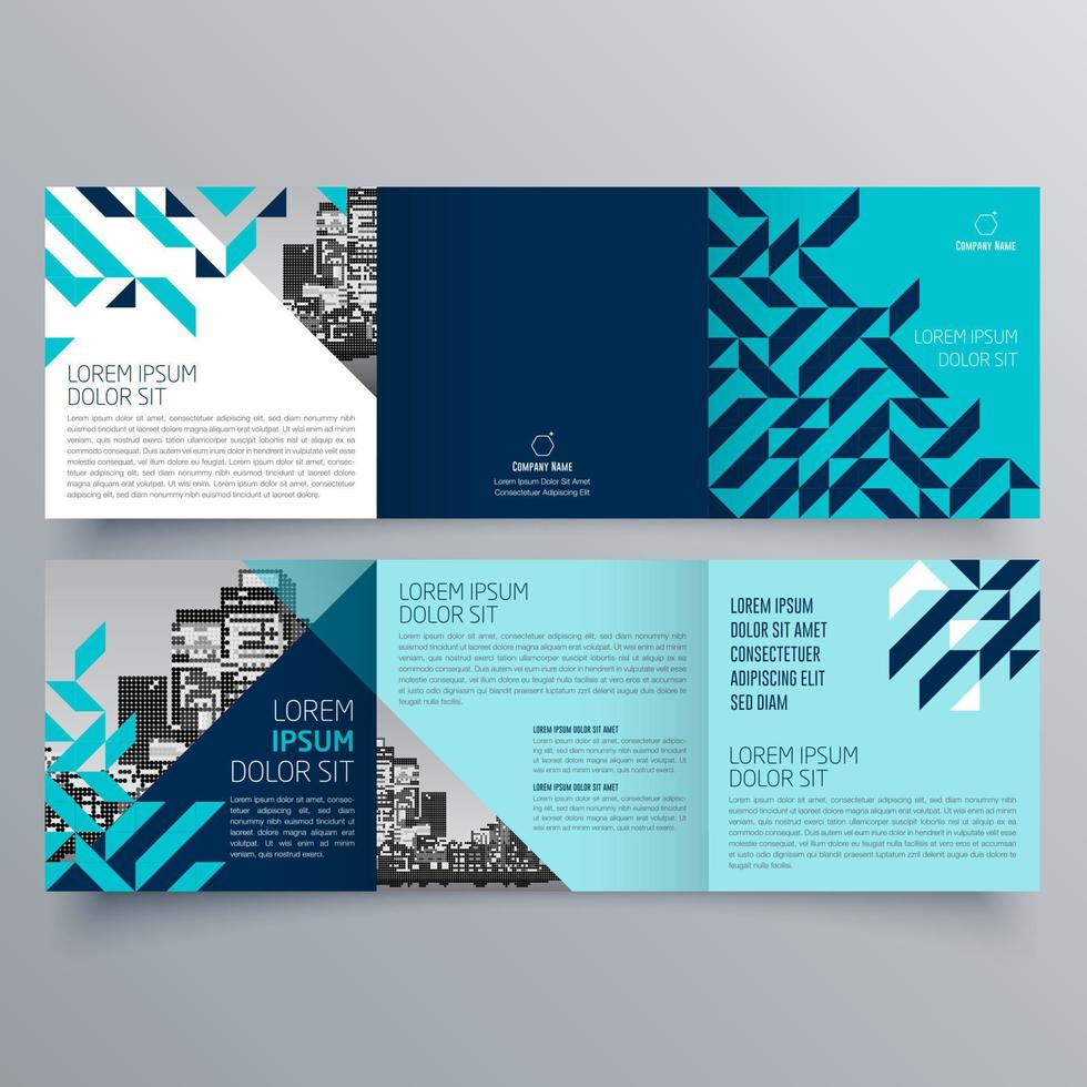 modèle de brochure à trois volets design géométrique minimaliste pour les entreprises et les entreprises. modèle de vecteur de brochure de concept créatif.