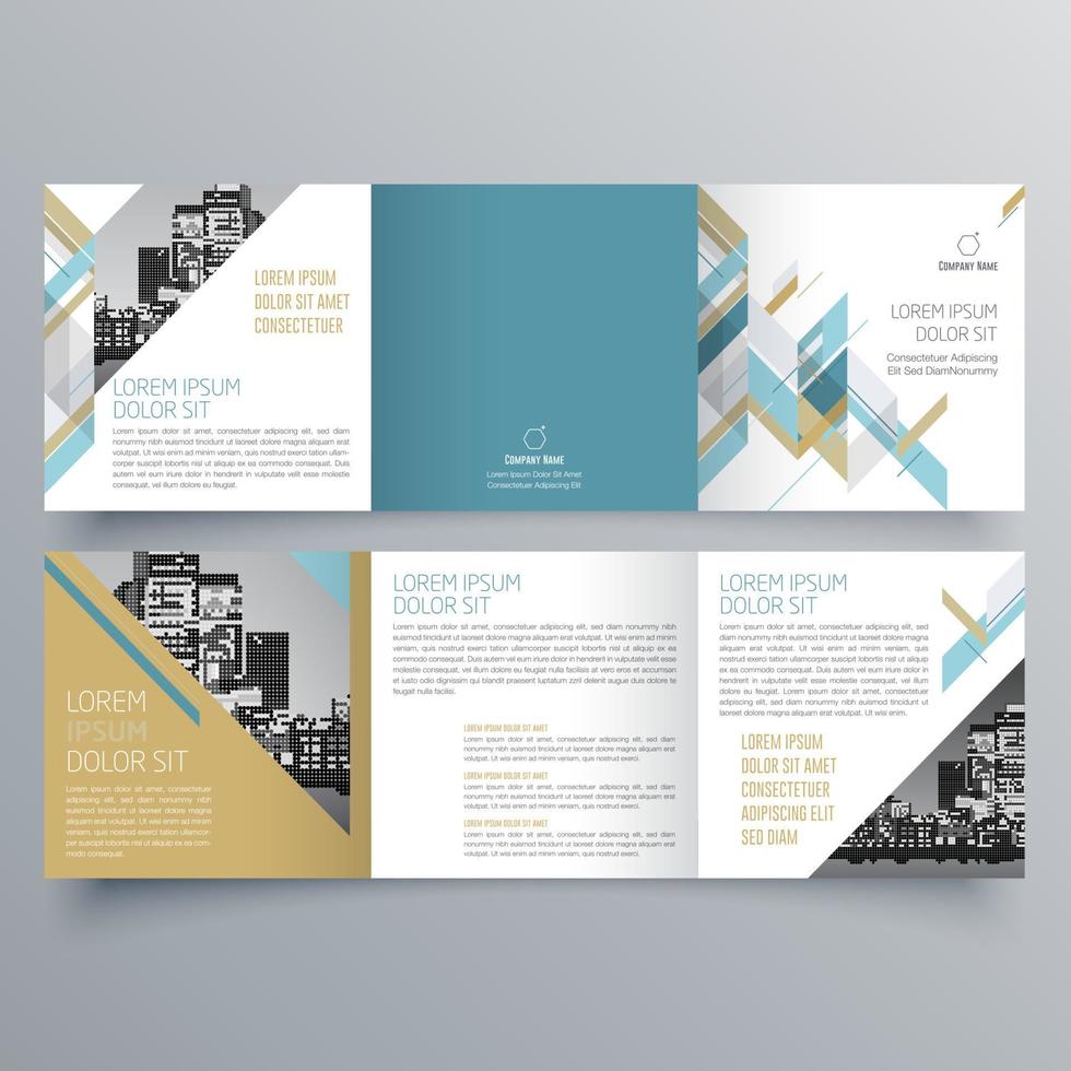 modèle de brochure à trois volets design géométrique minimaliste pour les entreprises et les entreprises. modèle de vecteur de brochure de concept créatif.