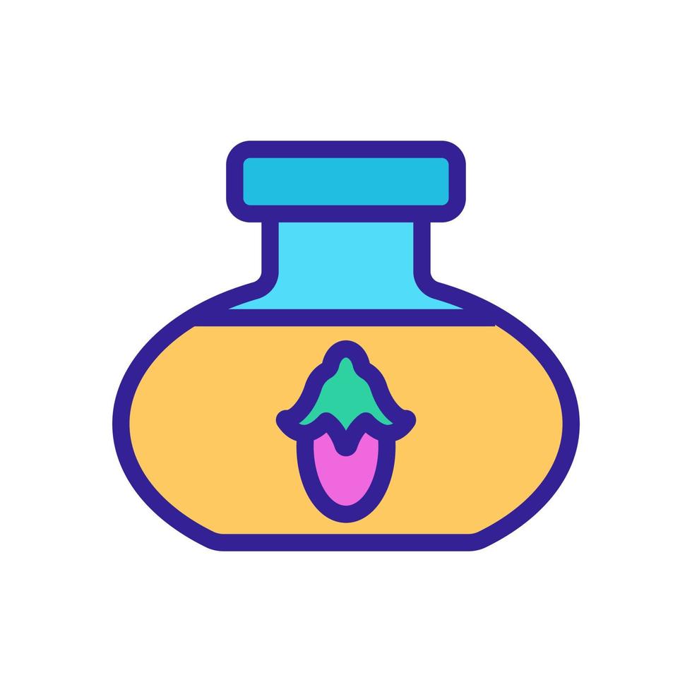 illustration vectorielle de l'icône de la bouteille liquide d'arôme de jojoba vecteur