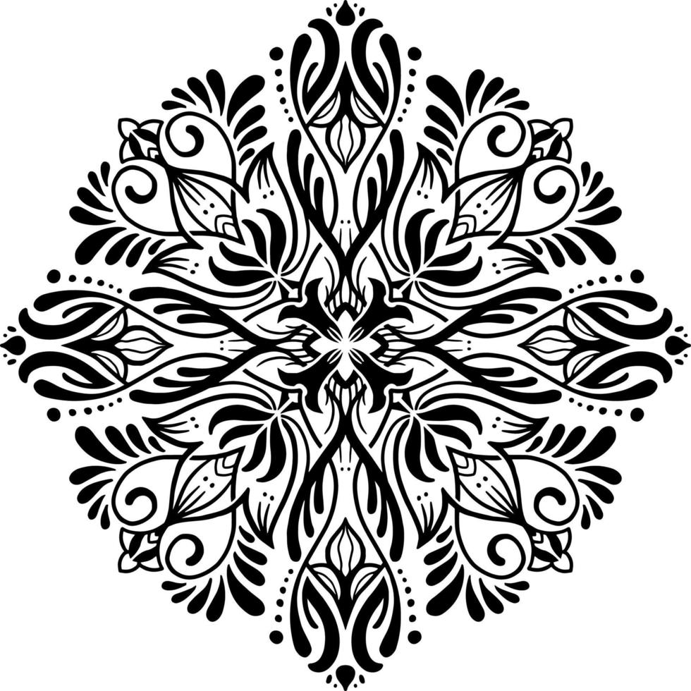 motif de fleurs dans le style vintage de mandala pour les tatouages, les tissus ou les décorations et plus encore. illustration vectorielle. vecteur