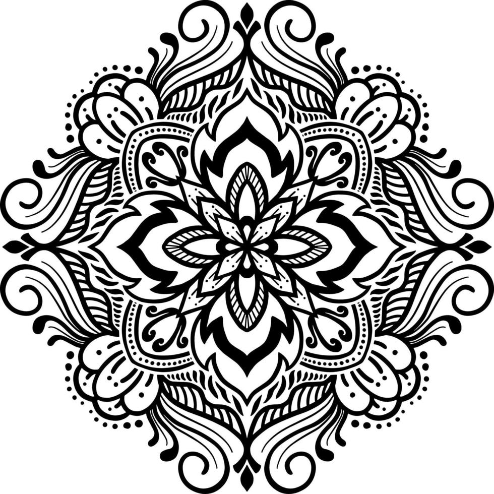 motif de fleurs dans le style vintage de mandala pour les tatouages, les tissus ou les décorations et plus encore. illustration vectorielle. vecteur