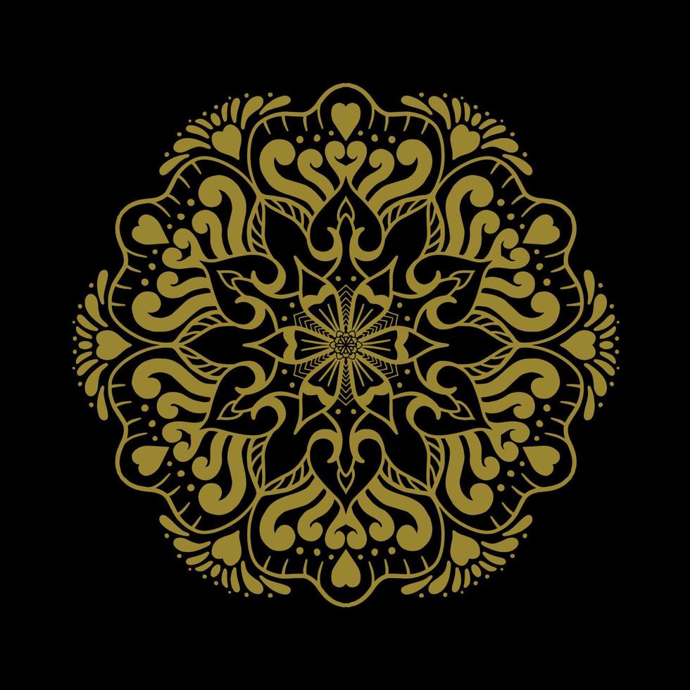 motif de fleurs dans le style vintage de mandala pour les tatouages, les tissus ou les décorations et plus encore. illustration vectorielle. vecteur