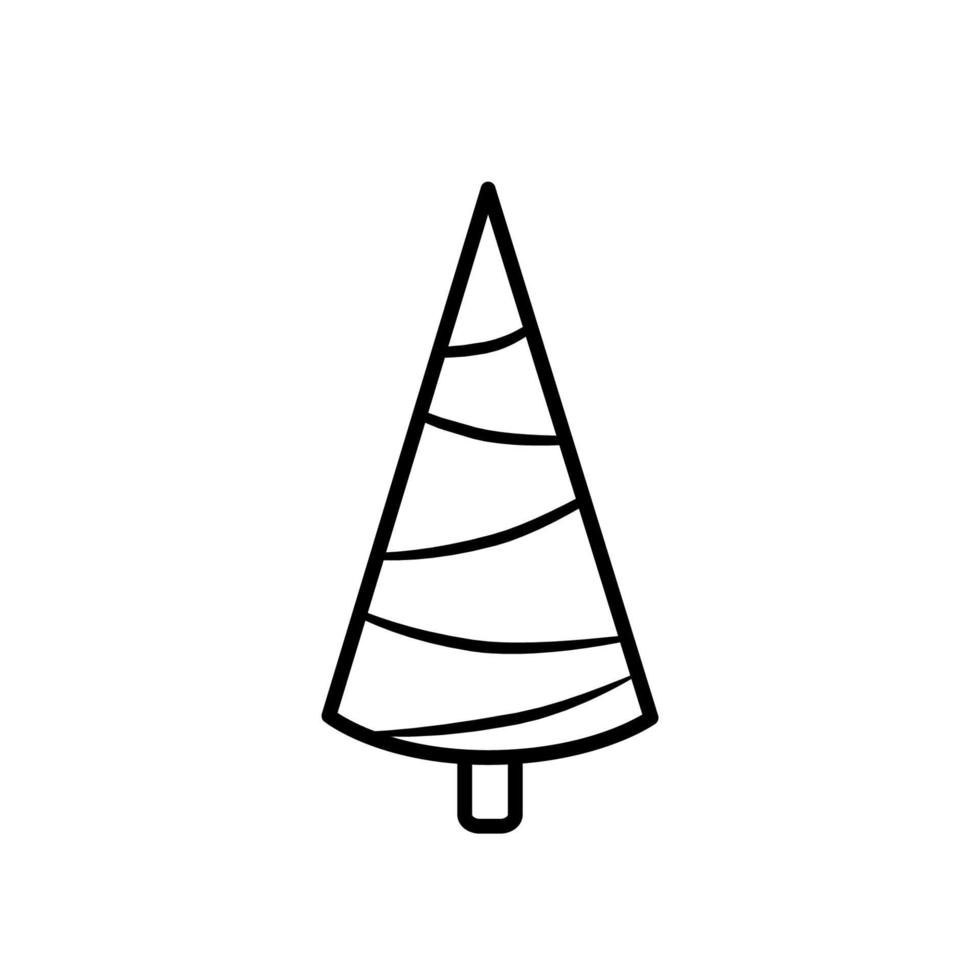 icône de ligne noire de sapin. illustration de pin vecteur