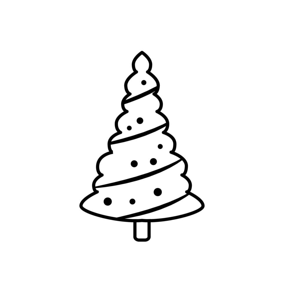 icône de ligne noire de sapin. illustration de pin vecteur