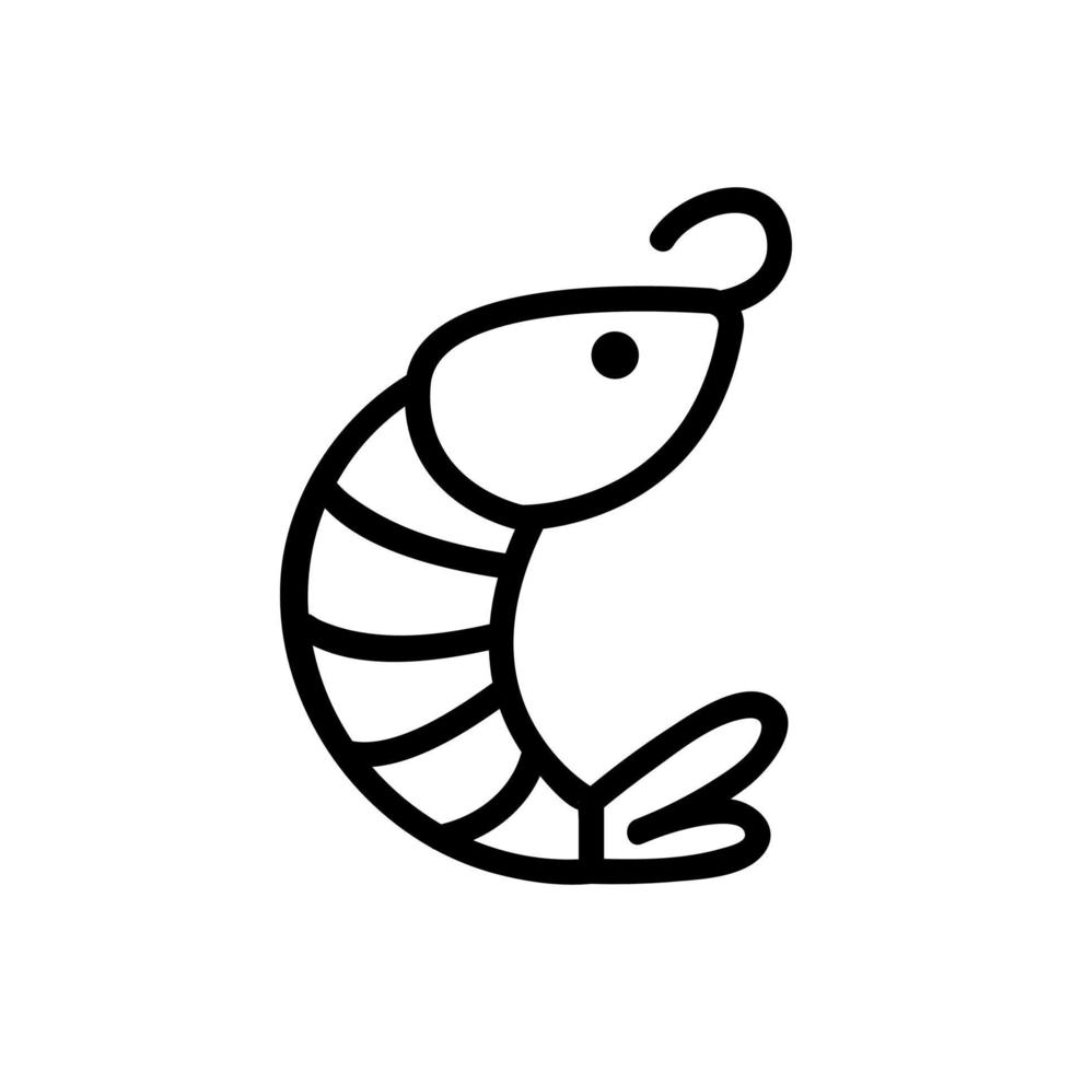 vecteur d'icône de crevettes. illustration de symbole de contour isolé