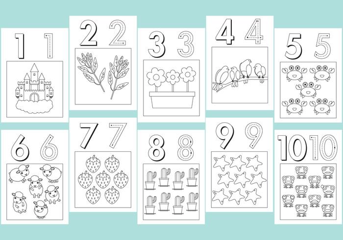 Numéros Coloring Pages vecteur