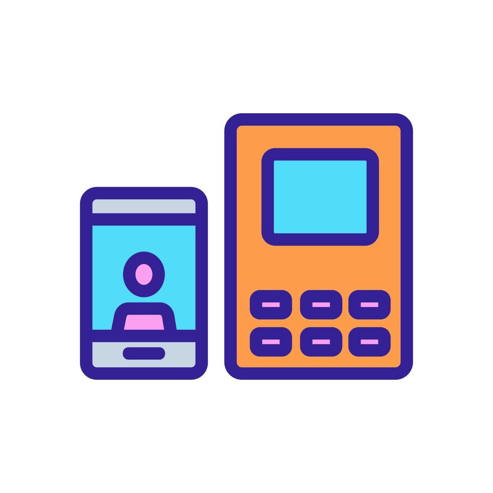 illustration de contour vectoriel d'icône d'interphone et de téléphone portable