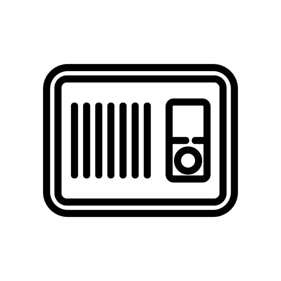 illustration de contour vectoriel d'icône d'équipement de sonnette de porte d'interphone
