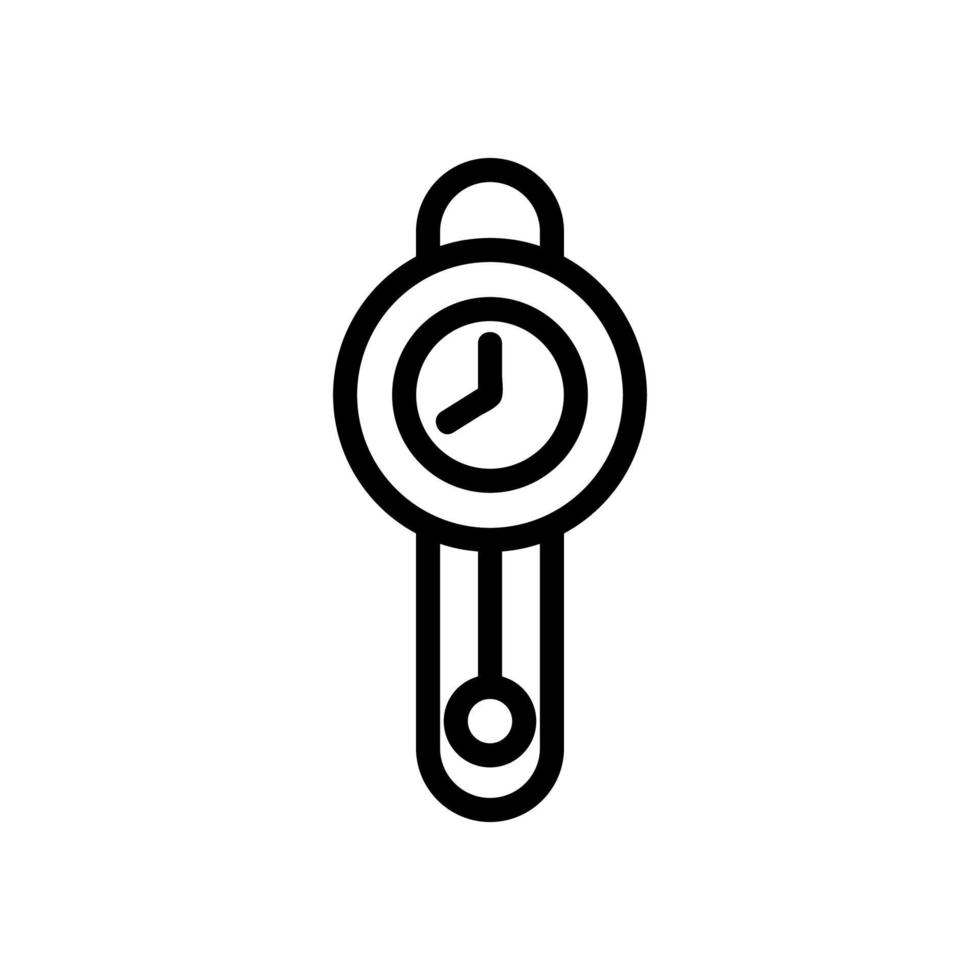 horloge à pendule ronde murale icône illustration de contour vectoriel