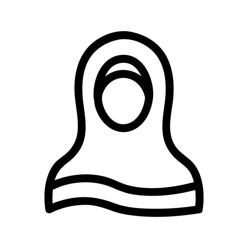 vecteur d'icône de femme hijab. illustration de symbole de contour isolé