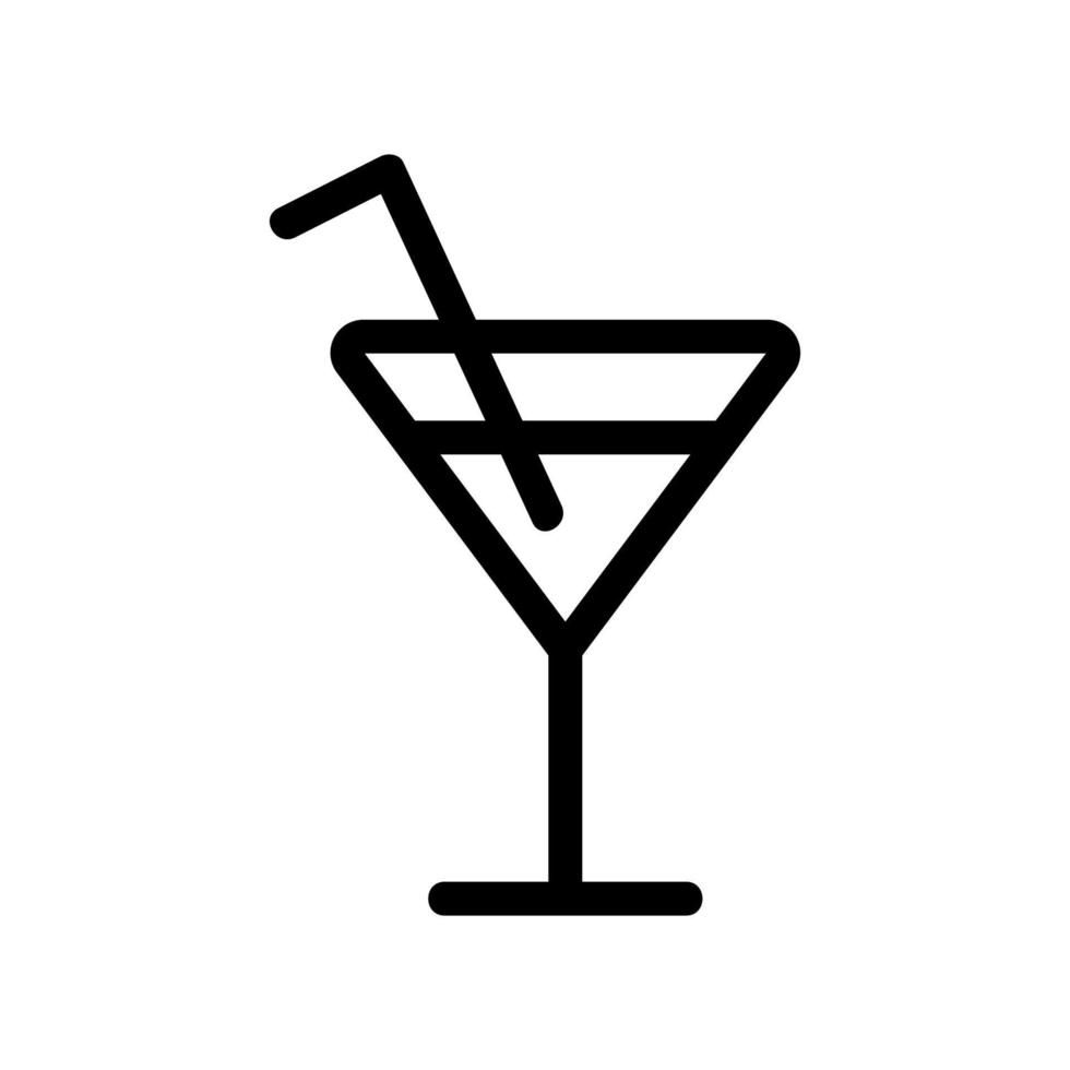 vecteur d'icône de cocktail. illustration de symbole de contour isolé
