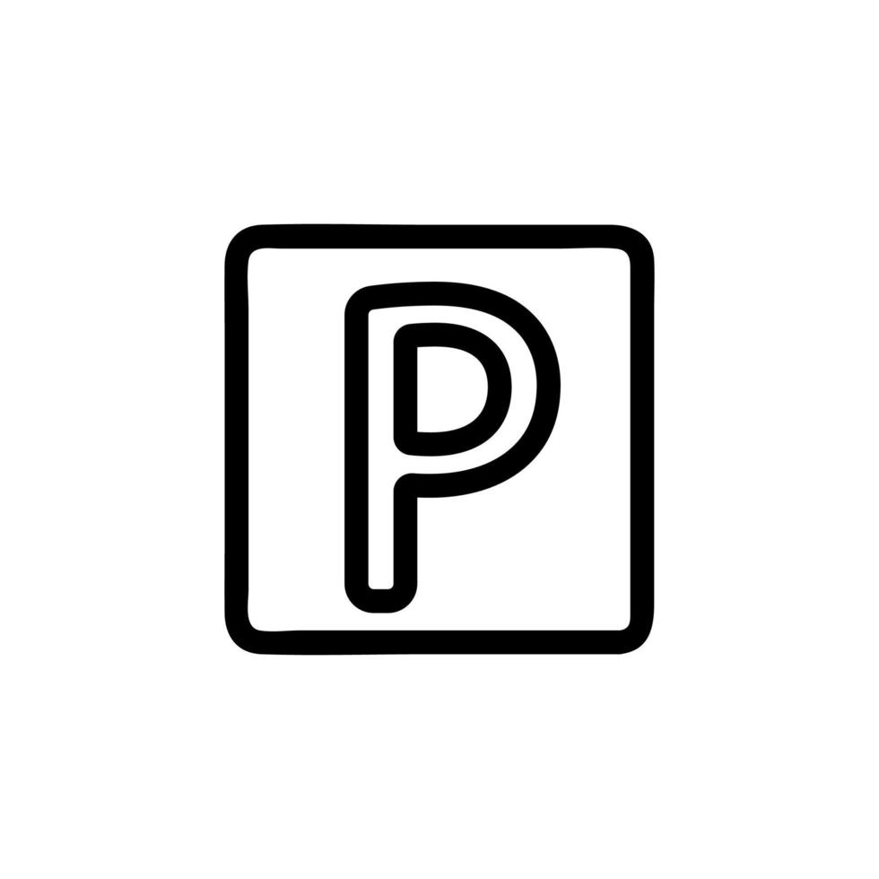 vecteur d'icône de stationnement. illustration de symbole de contour isolé
