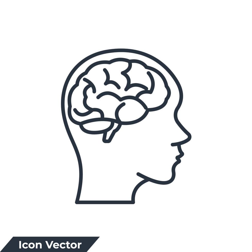 illustration vectorielle du logo de l'icône de neurobiologie. modèle de symbole du cerveau humain pour la collection de conception graphique et web vecteur