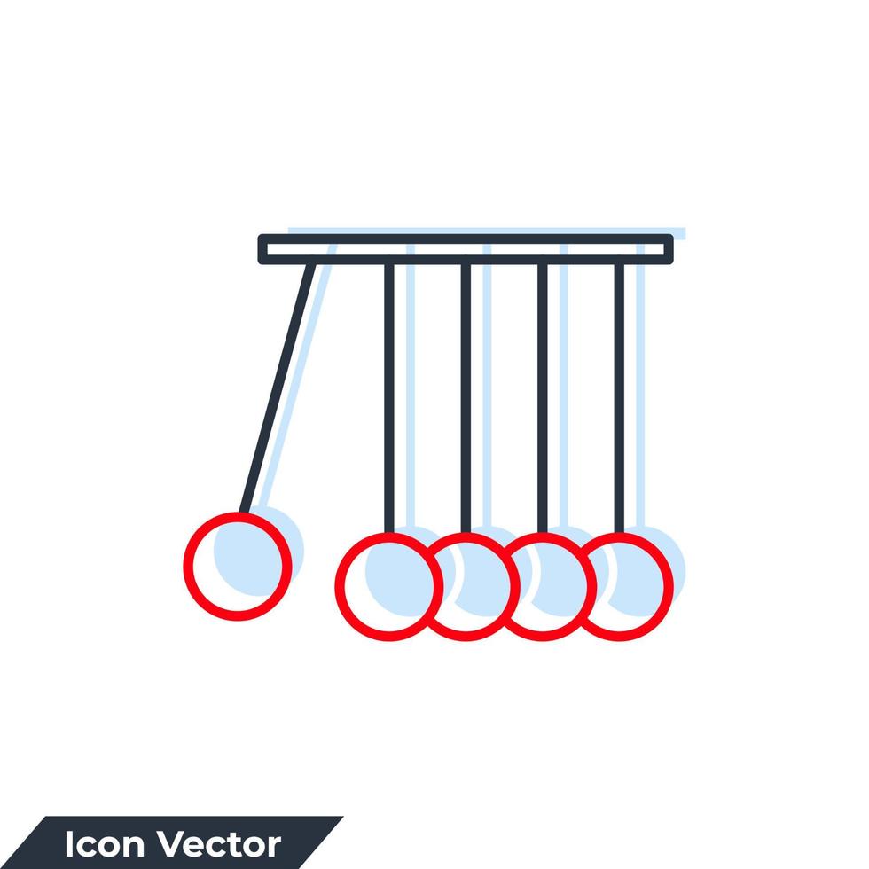 berceau de newton, illustration vectorielle de pendule icône logo. modèle de symbole cinétique pour la collection de conception graphique et web vecteur