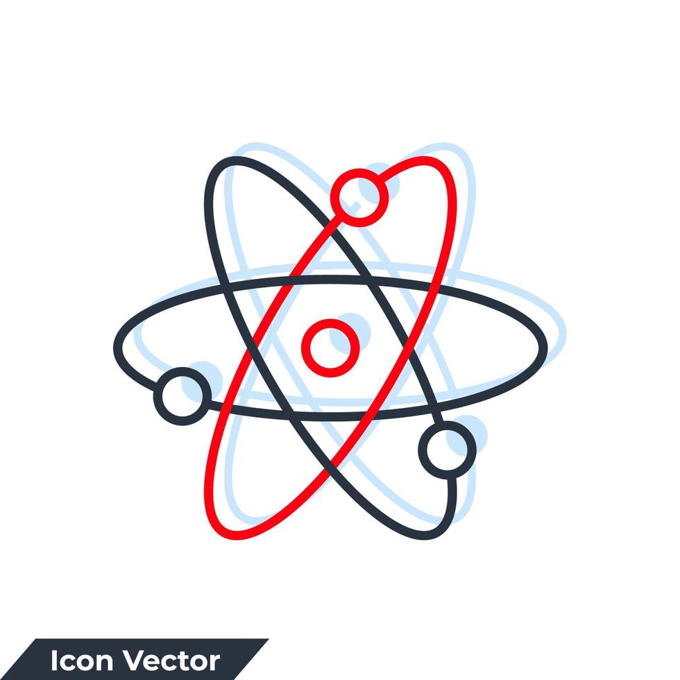 illustration vectorielle de physique icône logo. modèle de symbole d'atome quantique pour la collection de conception graphique et web vecteur