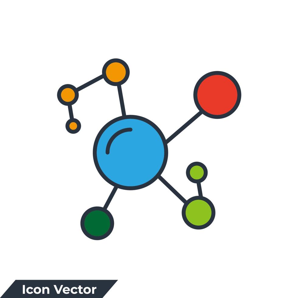 illustration vectorielle de physique icône logo. modèle de symbole de molécule pour la collection de conception graphique et web vecteur