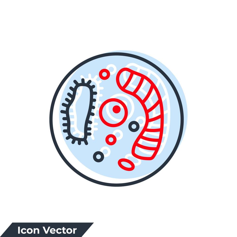 illustration vectorielle de biologie icône logo. modèle de symbole de bactéries pour la collection de conception graphique et web vecteur