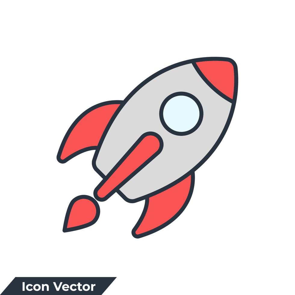 illustration vectorielle du logo icône astronautique. modèle de symbole de fusée pour la collection de conception graphique et web vecteur