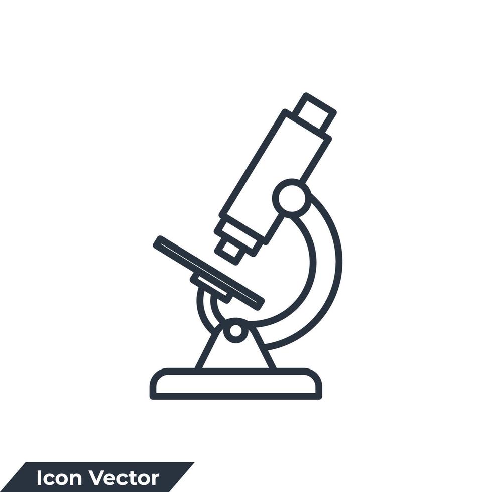 microbiologie icône logo illustration vectorielle. modèle de symbole de microscope pour la collection de conception graphique et web vecteur