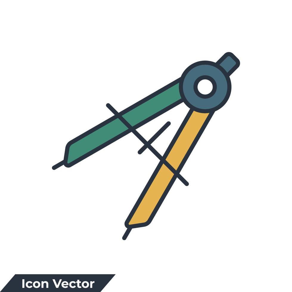 illustration vectorielle de géométrie icône logo. modèle de symbole de boussole pour la collection de conception graphique et web vecteur