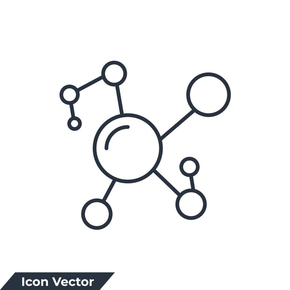illustration vectorielle de physique icône logo. modèle de symbole de molécule pour la collection de conception graphique et web vecteur