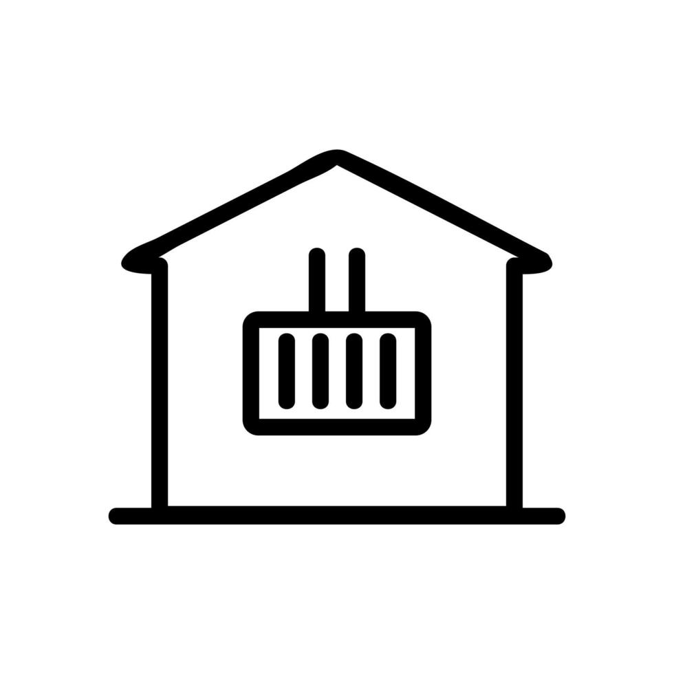 vecteur d'icône d'air de chauffage de maison. illustration de symbole de contour isolé