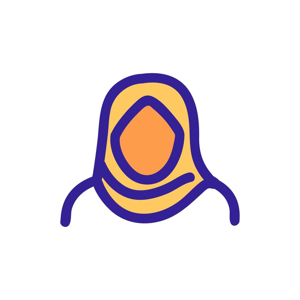 vecteur d'icône de femme hijab. illustration de symbole de contour isolé