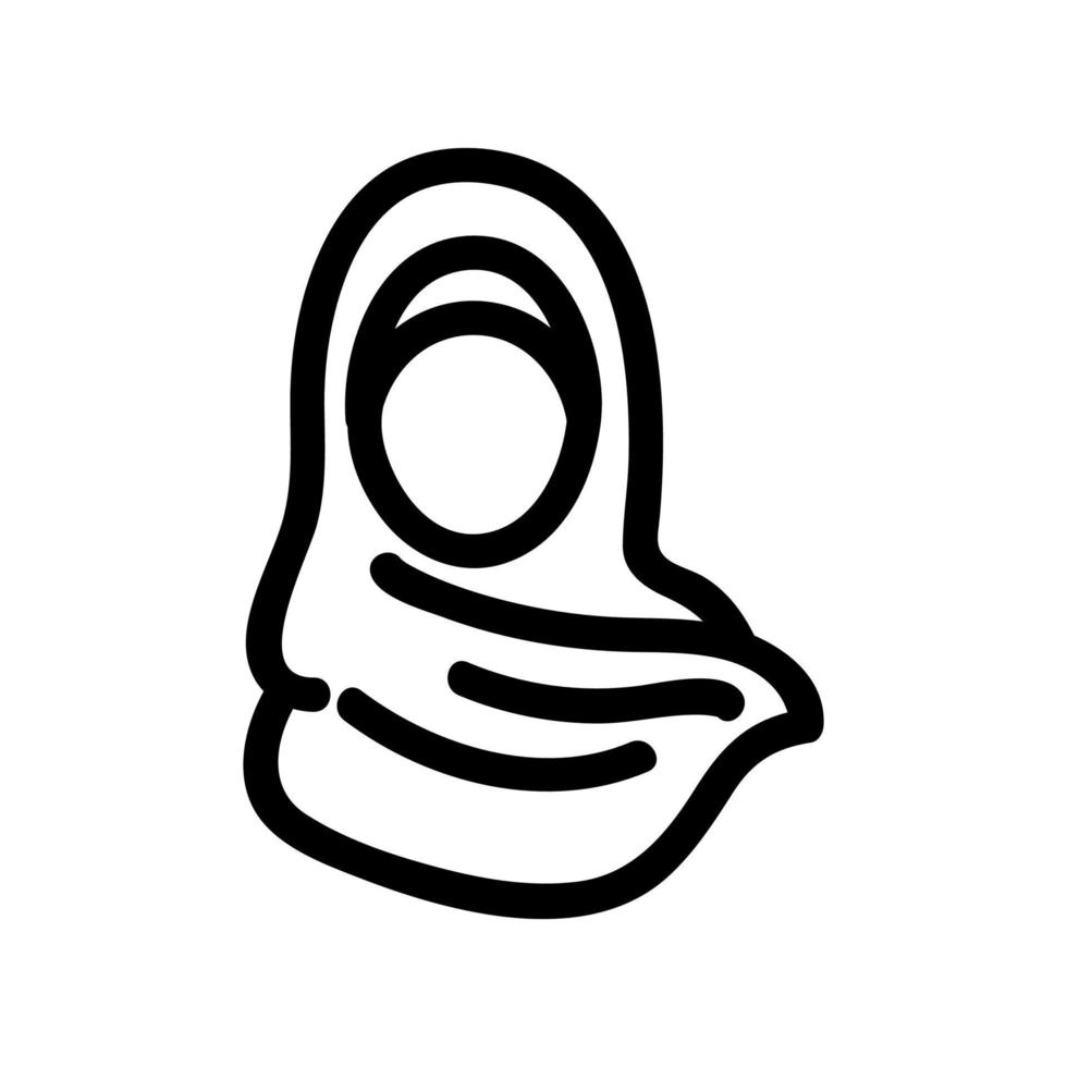 vecteur d'icône de femme hijab. illustration de symbole de contour isolé