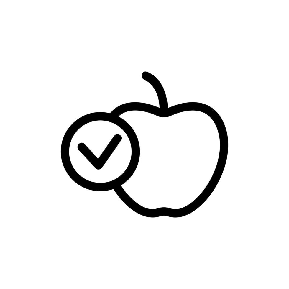 vecteur d'icône de pomme de santé. illustration de symbole de contour isolé