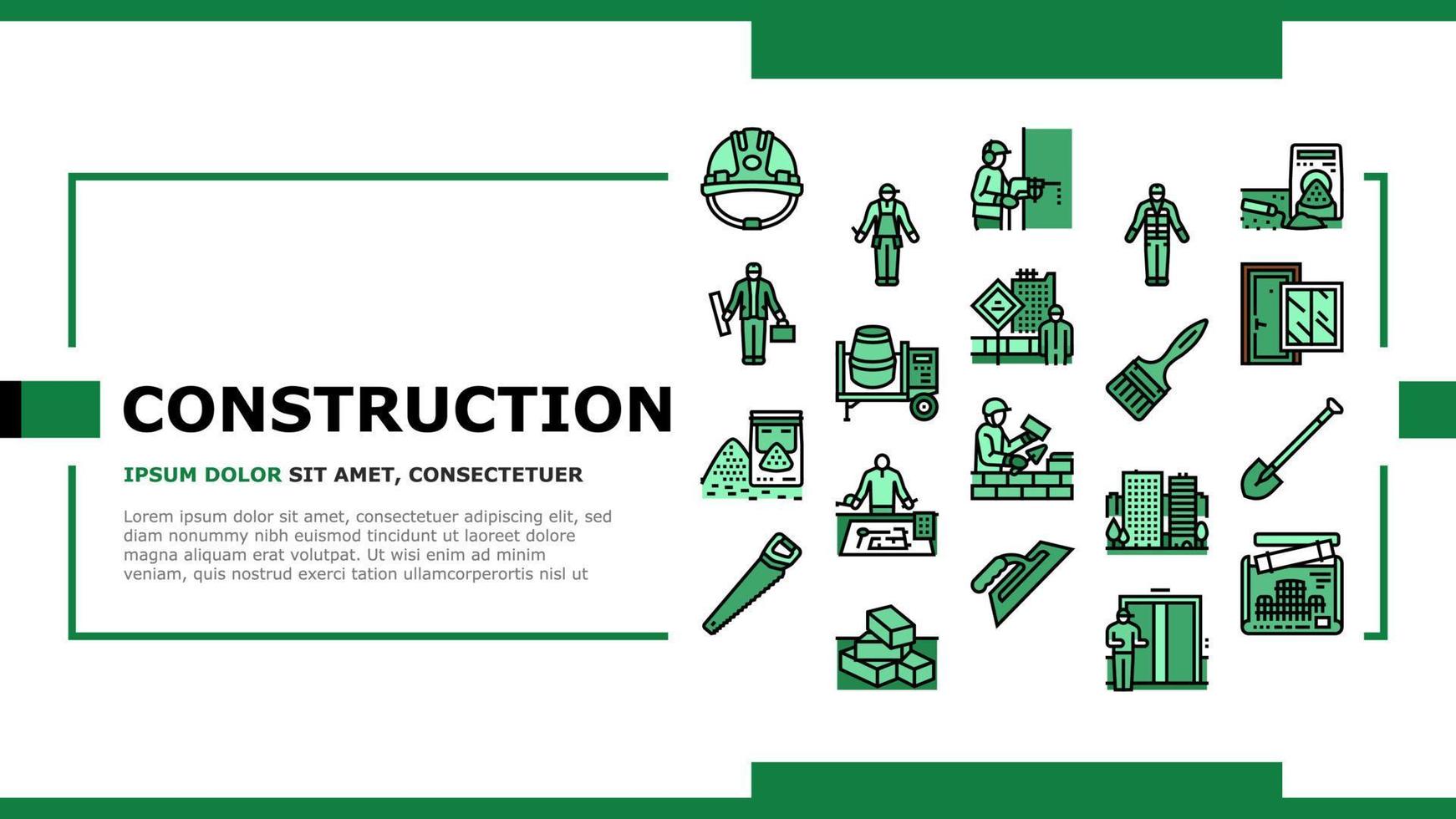 bâtiment de construction et réparation vecteur d'en-tête d'atterrissage