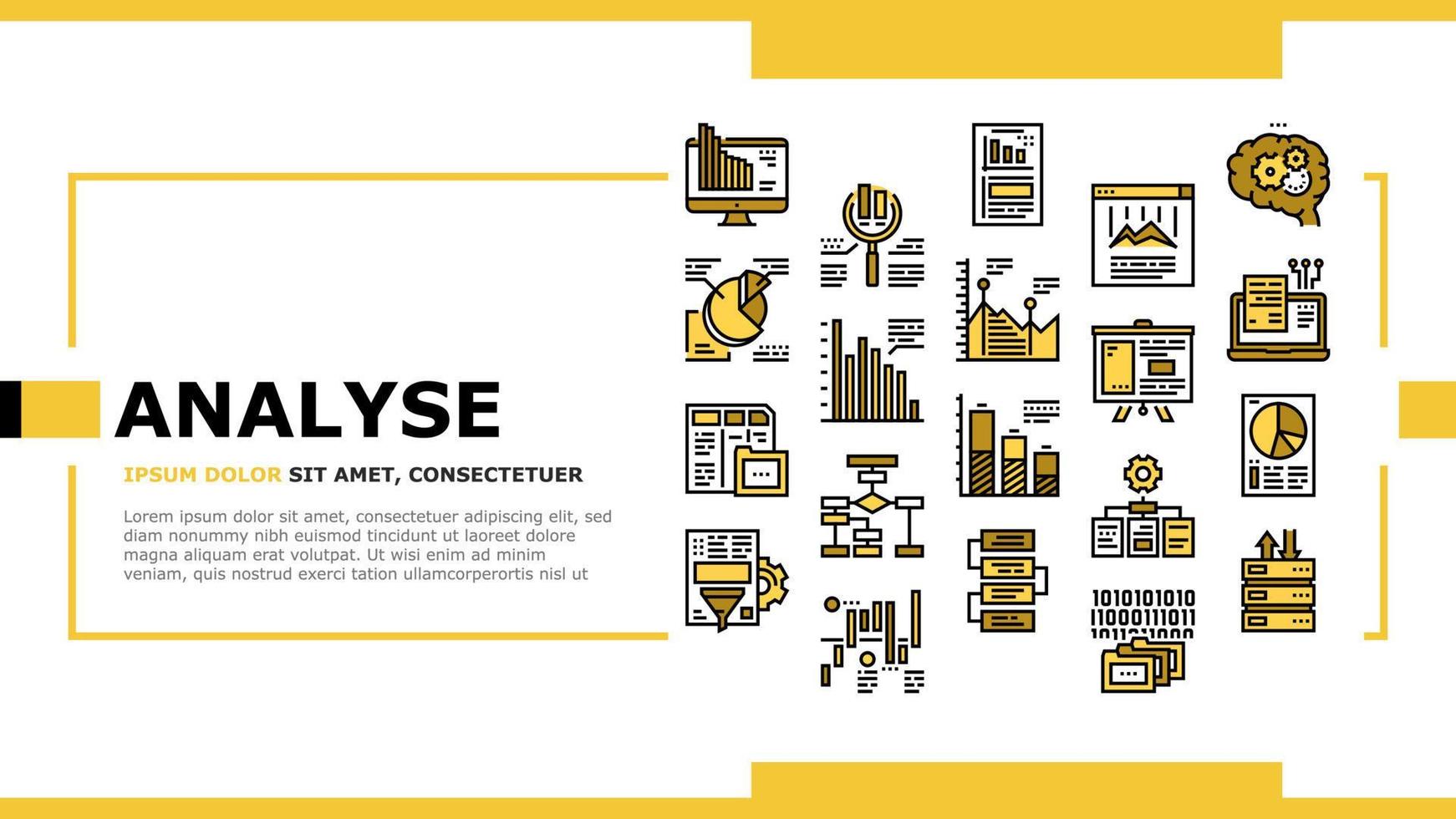 analyser le vecteur d'en-tête d'atterrissage infographique