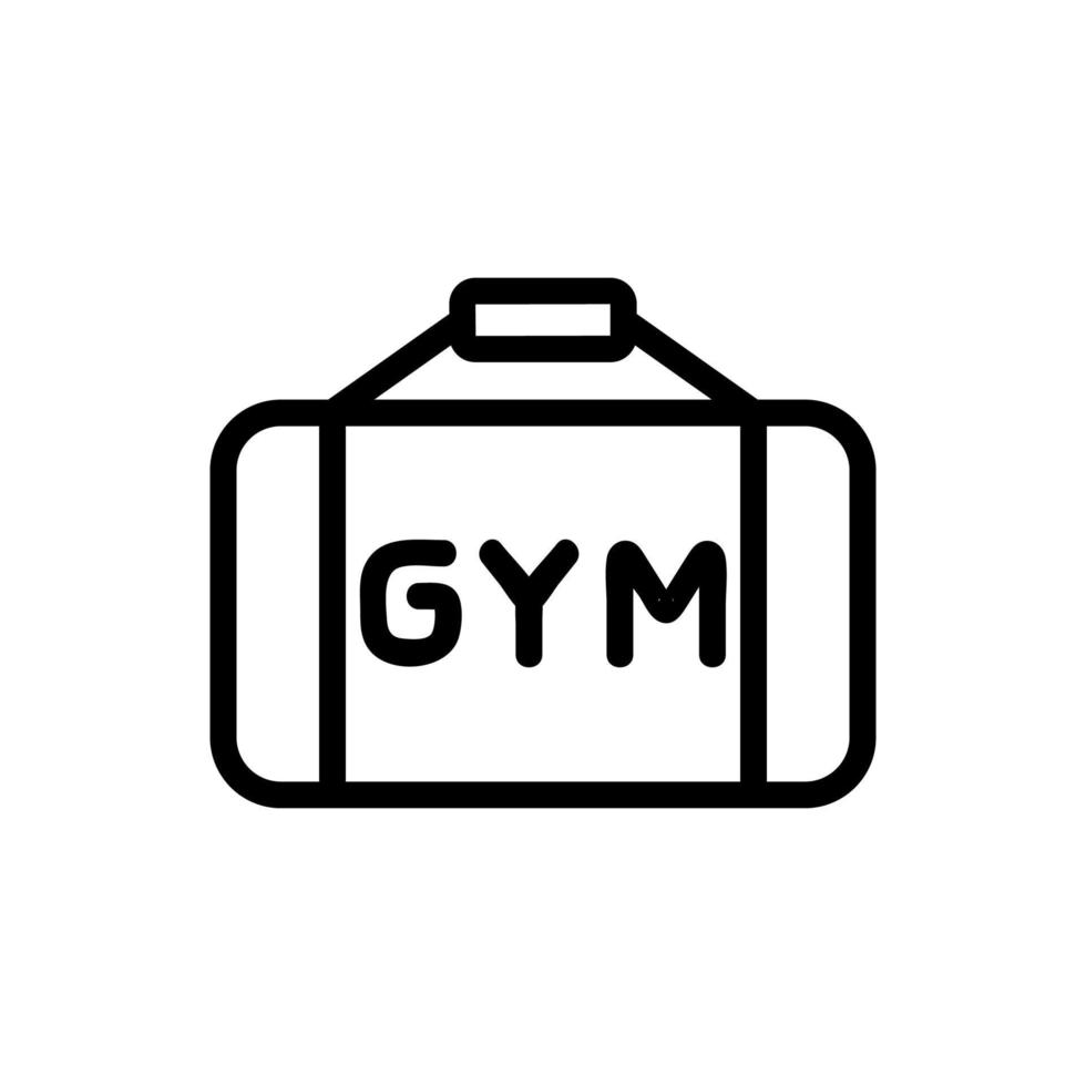 sac étiqueté gym icône vecteur contour illustration