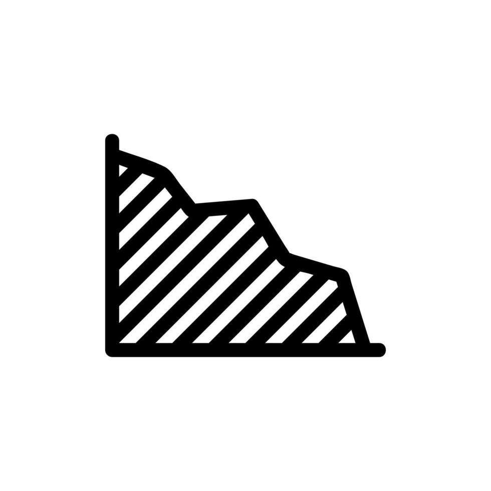 graphique de réduction des indicateurs de l'icône vectorielle. illustration de symbole de contour isolé vecteur