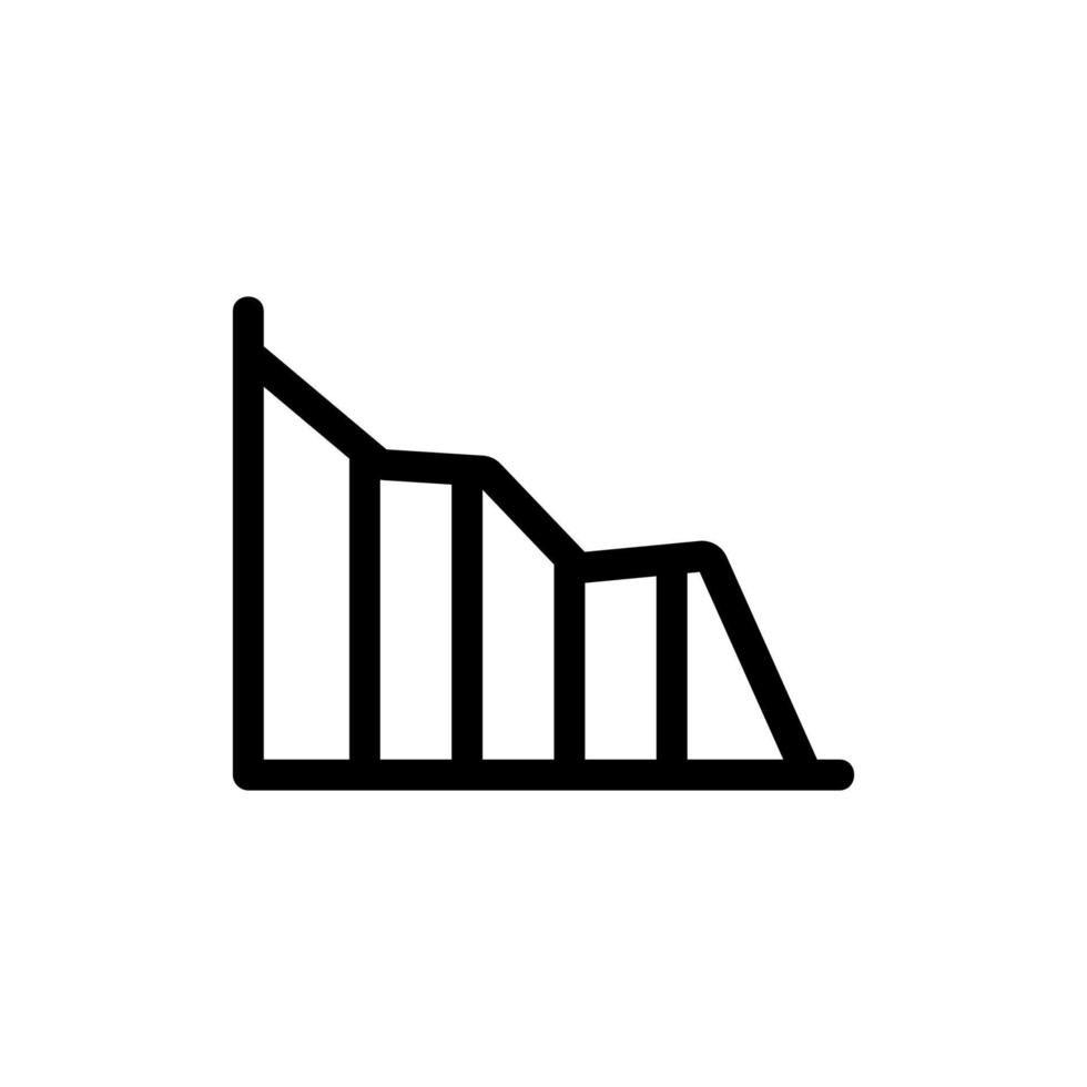 graphique de réduction des indicateurs de l'icône vectorielle. illustration de symbole de contour isolé vecteur