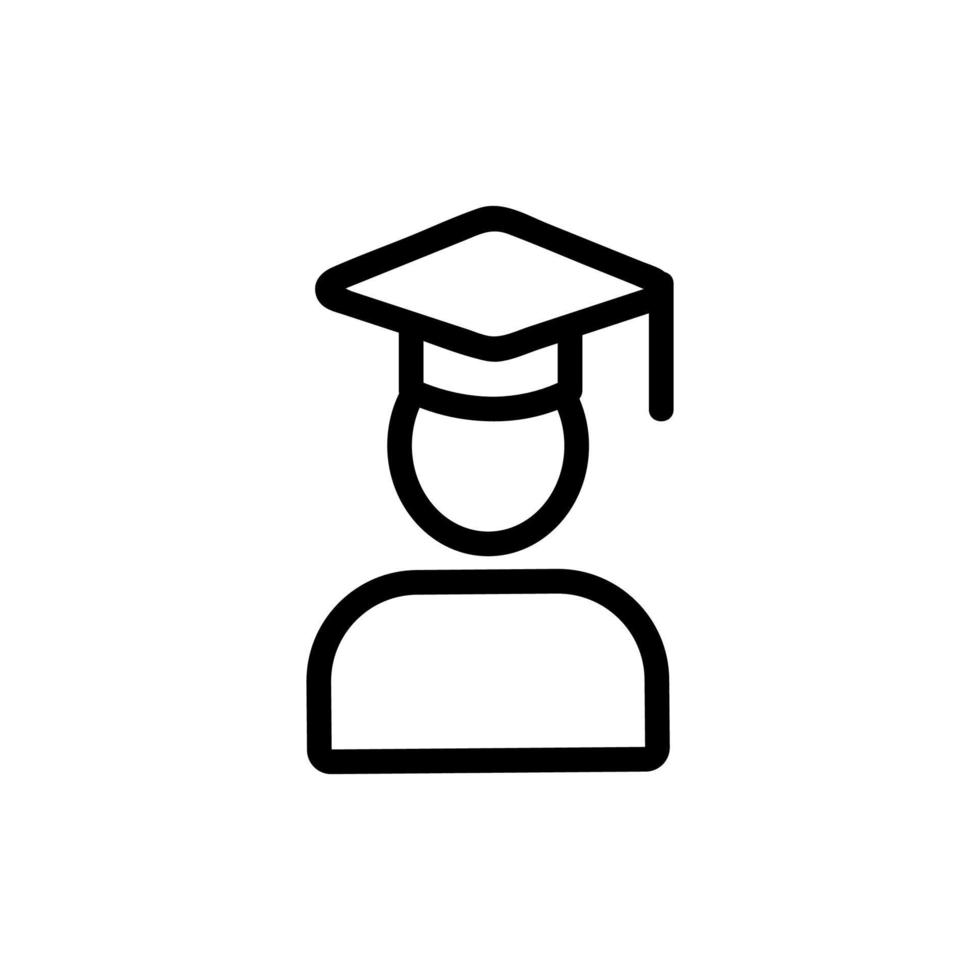 vecteur d'icône de collège diplômé. illustration de symbole de contour isolé