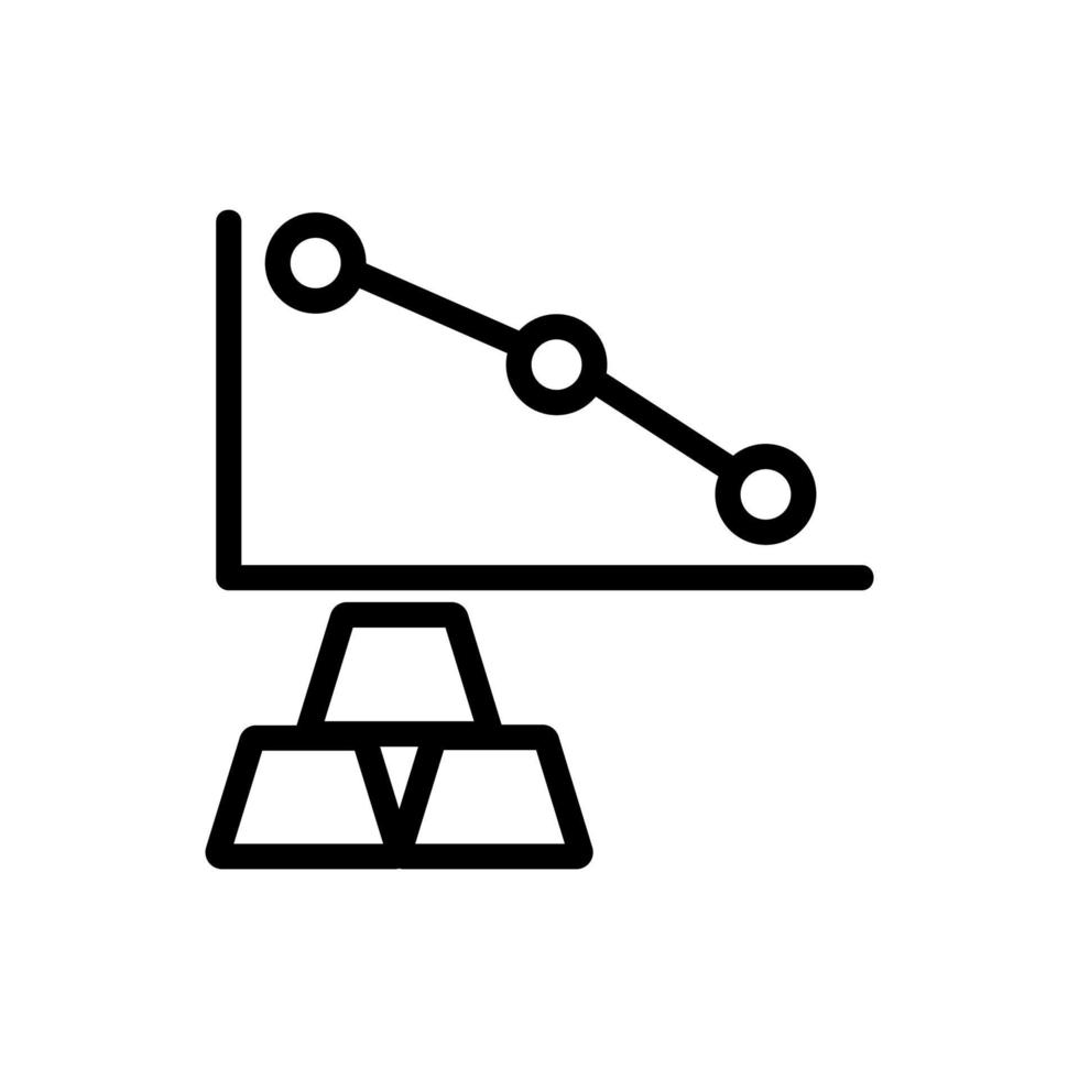 vecteur d'icône de cours d'or. illustration de symbole de contour isolé