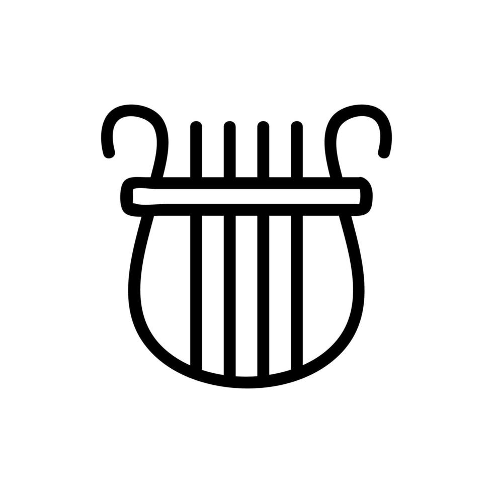 vecteur d'icône de harpe. illustration de symbole de contour isolé