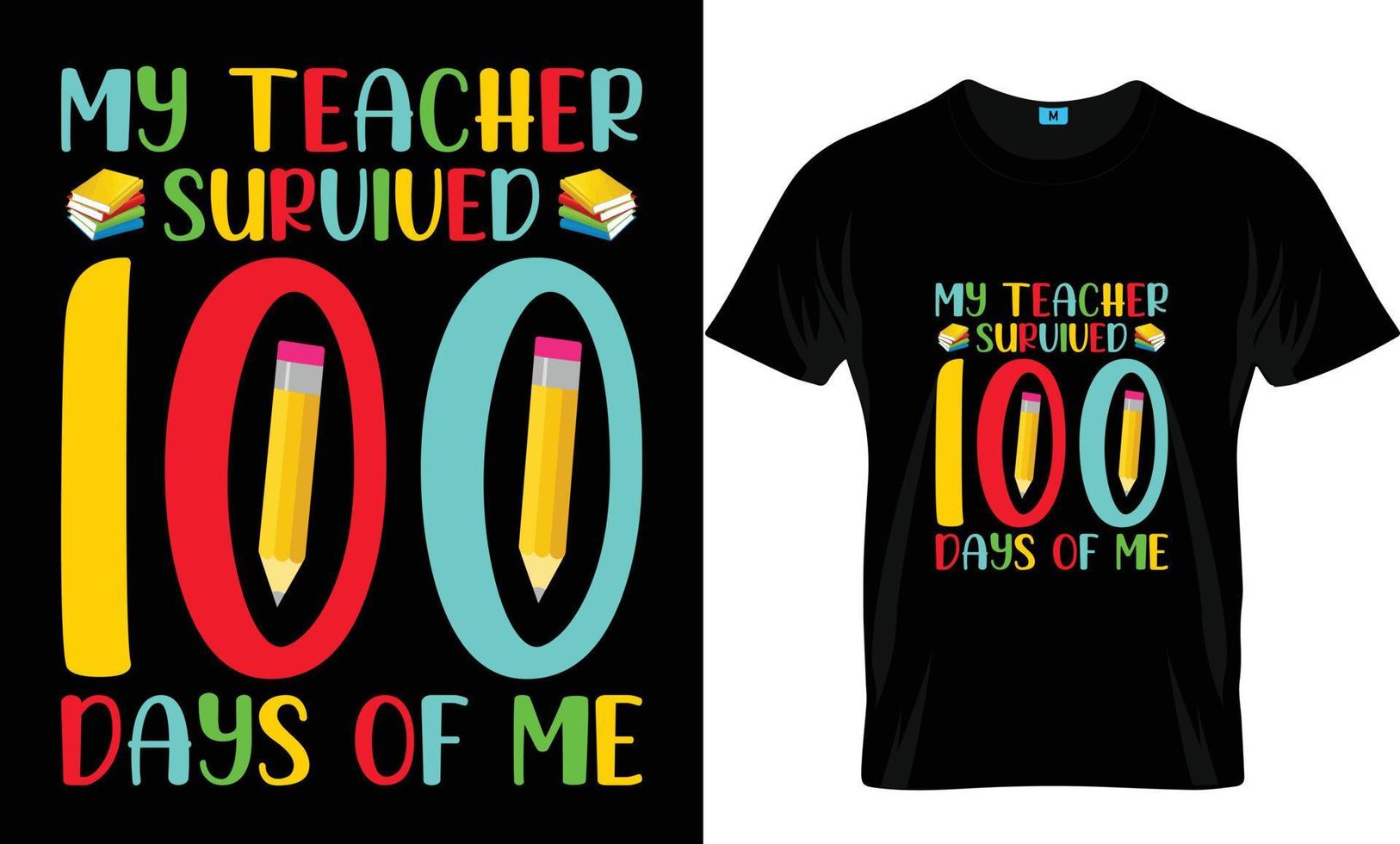 conception de t-shirt 100 jours d'école vecteur